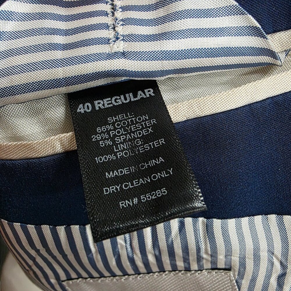 Express 40R Blue Blazer Sport Coat Jacket 2-Button Solid T370 - Picture 10 of 11